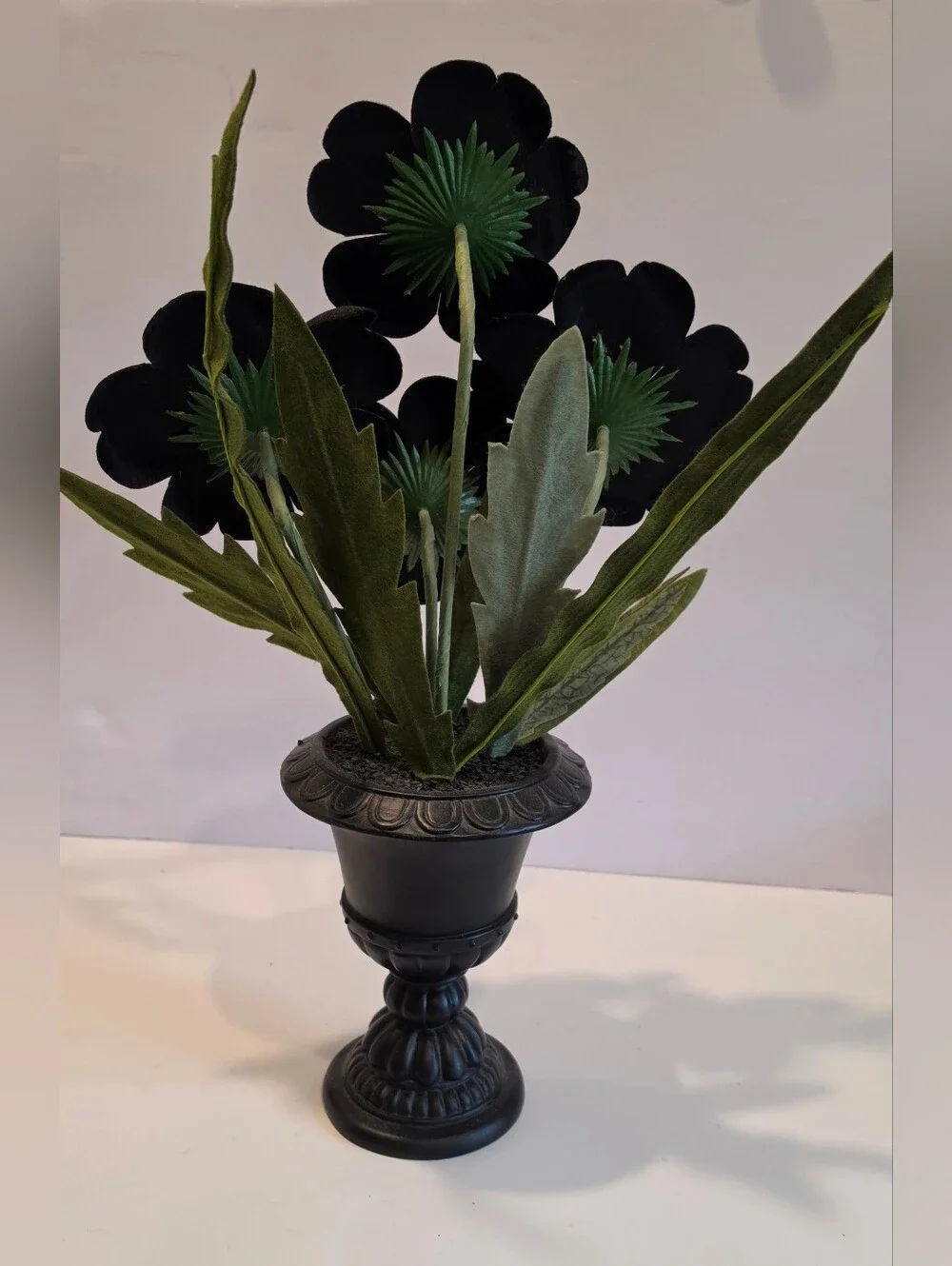 Hyde & EEK! Peeping Poppies Features 4 Black Velvet Flowers With Purple Eyes